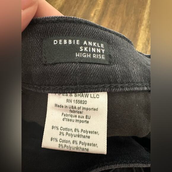 Veronica Beard Debbie Ankle Skinny High Rise Jeans Button Fly Black Wash 25 - Picture 6 of 7